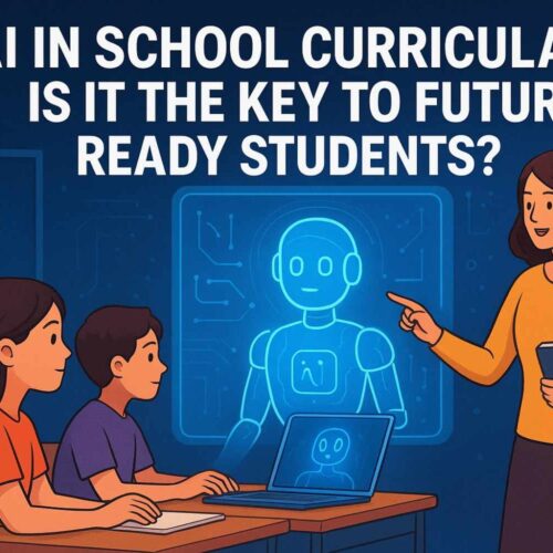 Students learning AI in school curricula