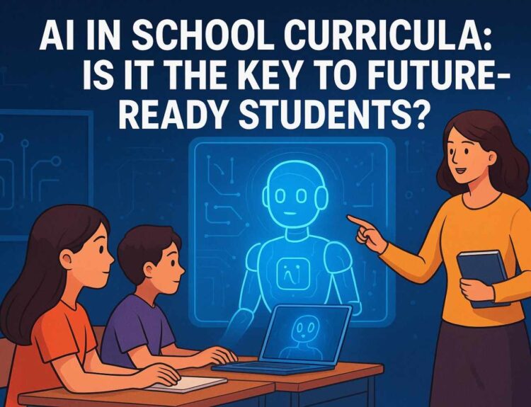 Students learning AI in school curricula